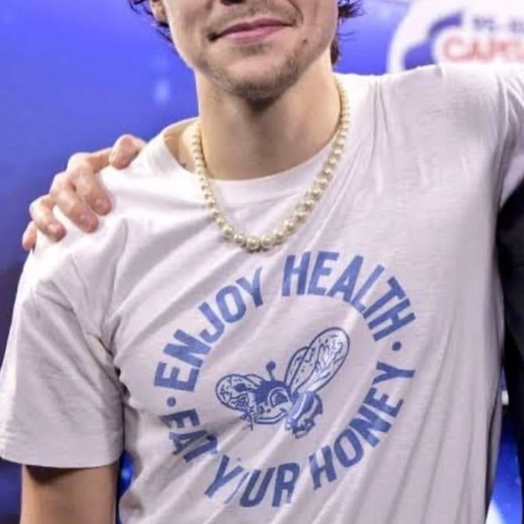 Camiseta E Baby Look Harry Styles - Enjoy Health Eat Your Honey - Camiseta Unissex E Baby Look 100% Poliéster