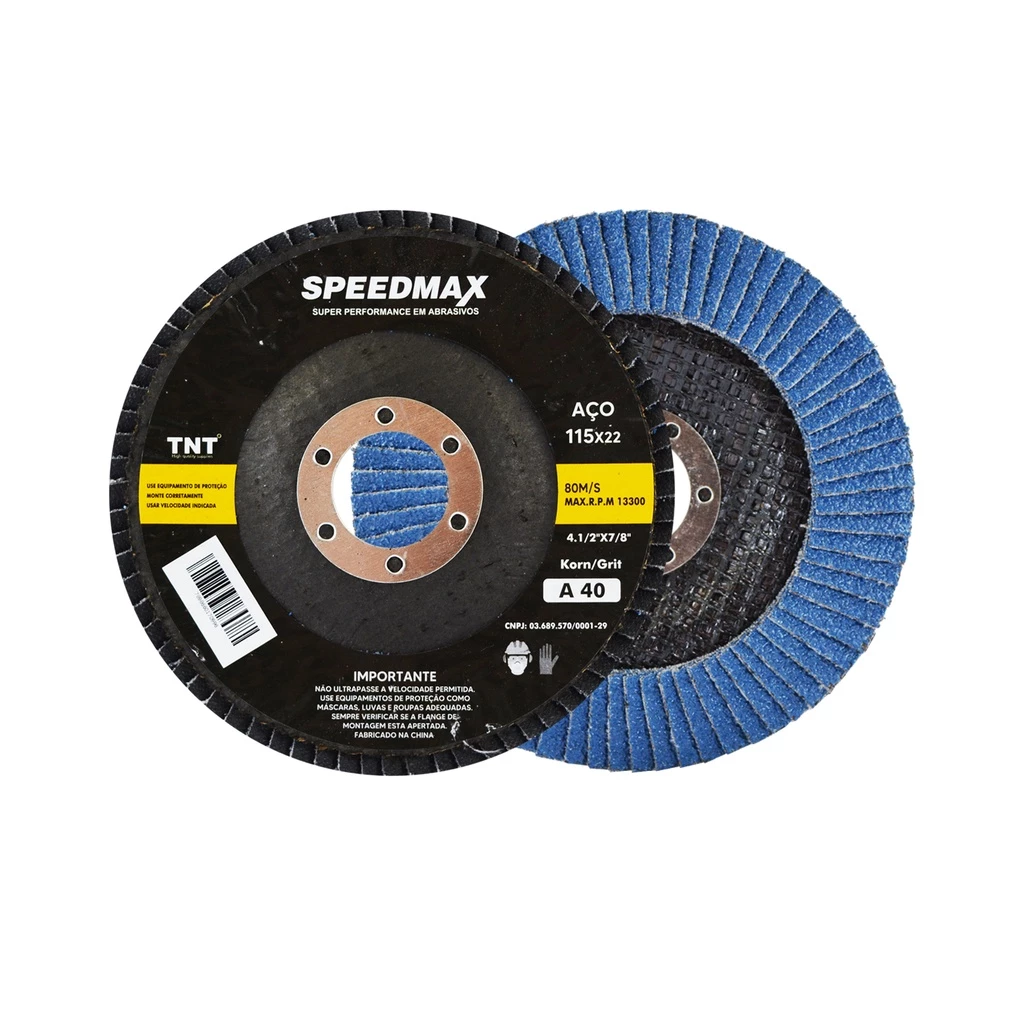 Disco De Lixa Flap 4.1/2 Kit C/10pçs Grão 40 P/ Lixadeira e Esmerilhadeira