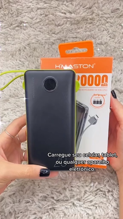 ￼Carregador Portátil Bateria Power Bank 20000mah PN-959