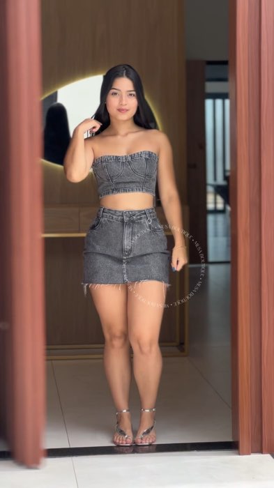 Conjunto jeans cropped tomara que caia #tomaraquecaia #feminino #conjunto #jeans