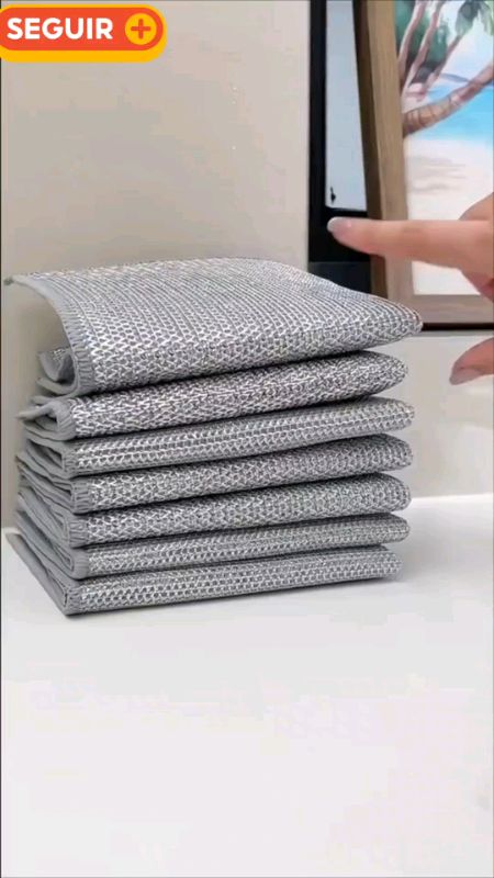 Guiana 5/10 Peças Pano de Limpeza de Arame Metálico Malha não Oleosa Fogão #panodelimpezaaco #panodearamemetalico #malhanaooleosa