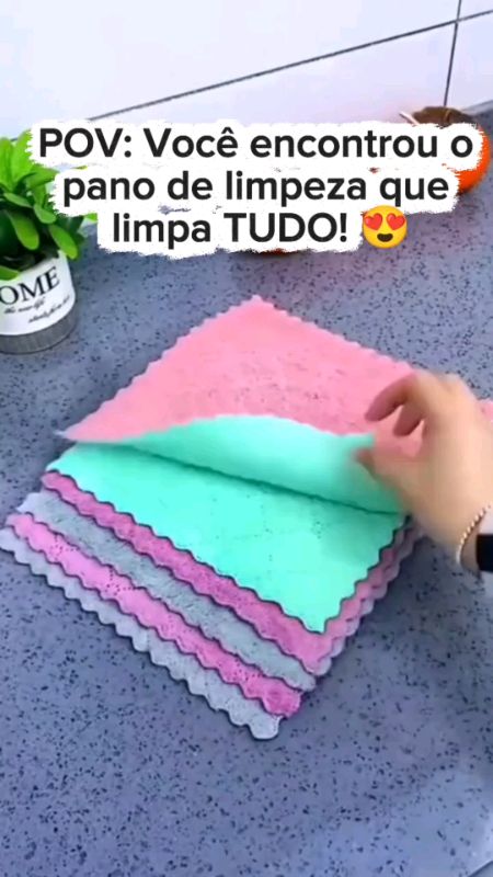 Cansada de panos que soltam fiapo ou não absorvem nada?Conheça a nossa Toalha de Limpeza de Alta Qualidade#panodemicrofibra  #utilidadesdomesticas