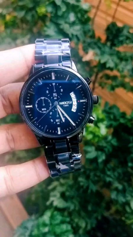 Relógio Masculino Nibosi Pulseira Metal  Fundo Preto Analógico #relogio#nibosi#pulseira#metal