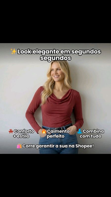 Blusa Gola Boba Elegante Feminina Manga Longa Estilosa#lookfeminino #blusafeminina #modafeminina #lookelegante #achadinhosshopee #shopeebrasil #tenden