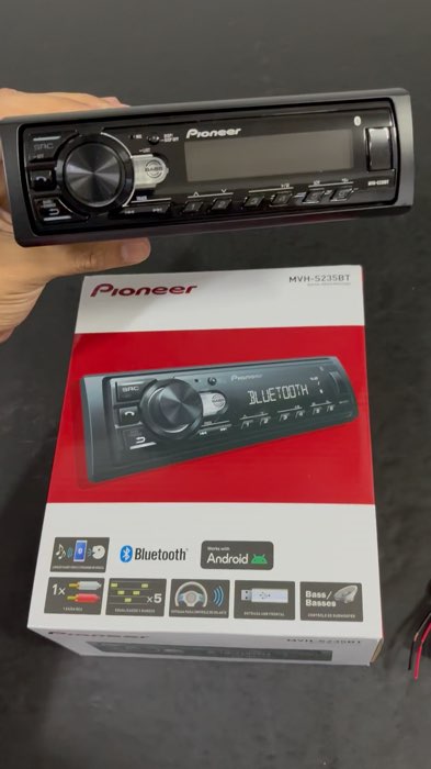 Rádio pioneer MP3 player completo Bluetooth USB rádio entrada comando volante #RadioPioneer #mvh235bt #235bt #somautomotivo #automotivo #som #auto