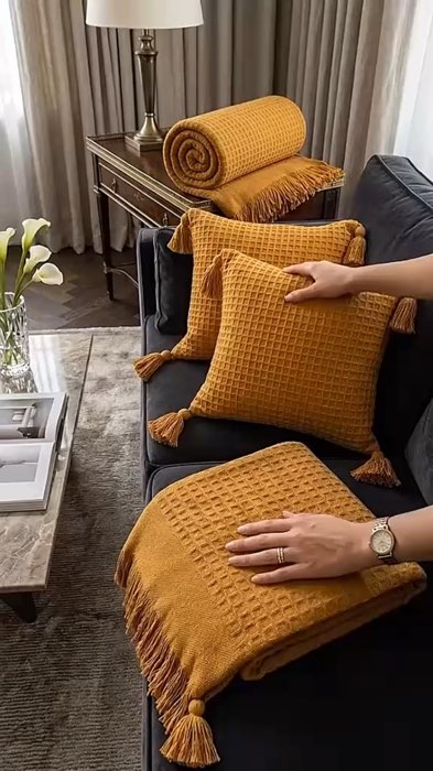 Kit manta para sofá #kit #manta #sofa #sala