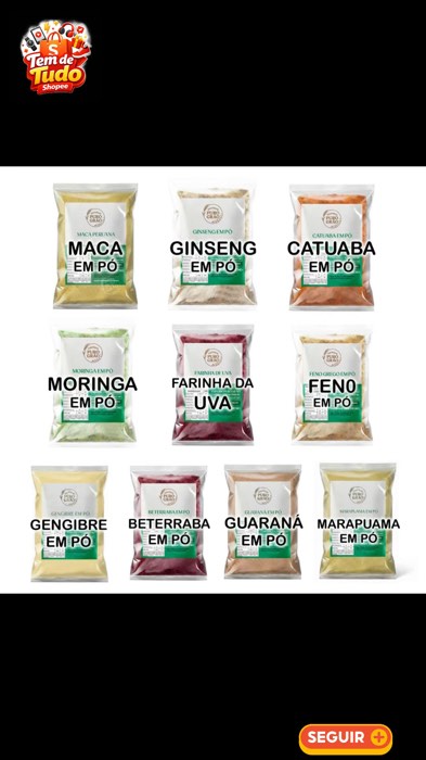 ￼Pré Treino Natural Pó Kit 10 Itens Farinhas Beterraba Guaraná Uva Gengibre e outros... #Promo #publi #saude #pretreino #natural