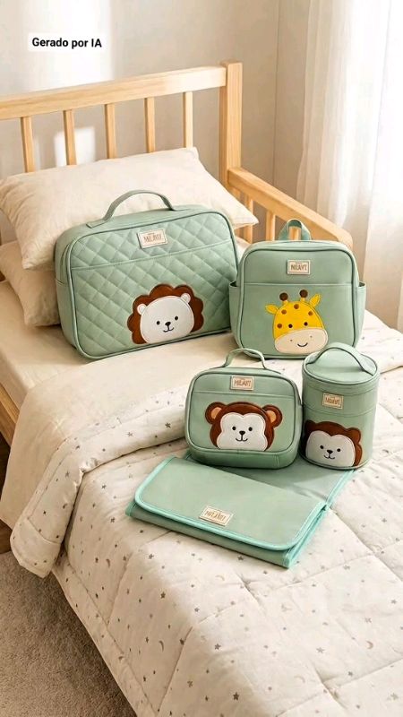 Kit bolsas de maternidade safari, várias cores #bolsadematernidade #kitbolsasdematernidade #Bolsasmaternidade #kitmaternidade #bolsadebebe #bolsasbebe
