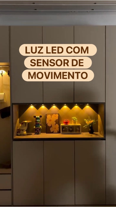 ￼luz LED ultrafina Sensor De Movimento Olho de Gato Recarregável USB Cozinha/Quarto/Guarda-Roupa #￼Luz #LED #Ultrafina #SensorMovimento #recarregavel