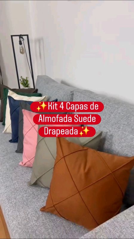 Kit 4 Capas de Almofada de Natal Suede Drapeada Capa Almofada Natalina! #capadealmofada #shopee #Promo #viral