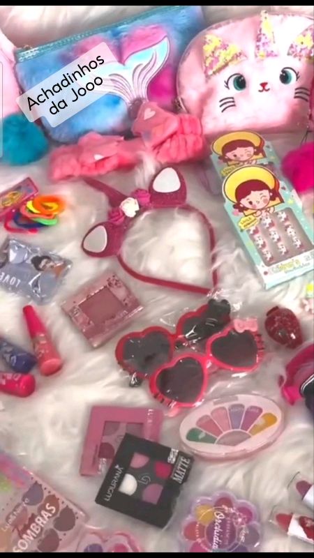 Kit Maquiagem Bolsinha #maquiagem #infantil #meninas #rosa #bolsinha #diadascriancas #festa #Natal #presente