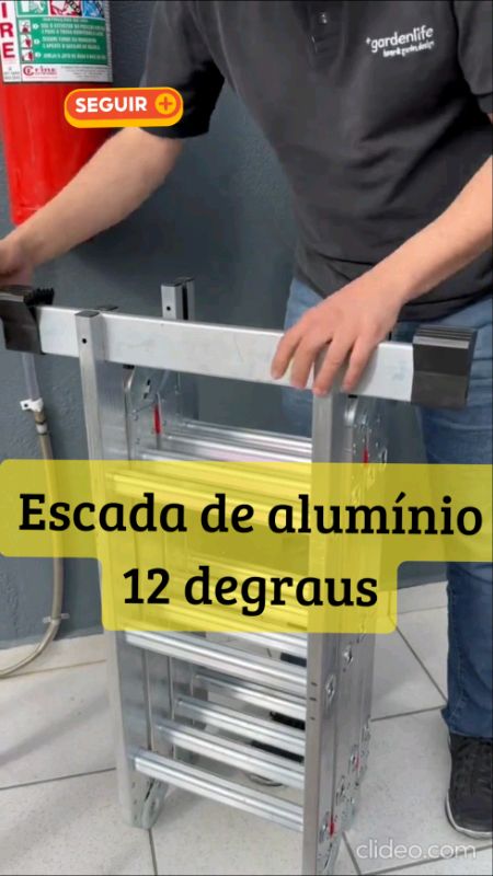 Escada de alumínio #12degraus#escada#alumínio#doméstica#telescópica#articulada#multifuncional#promoção