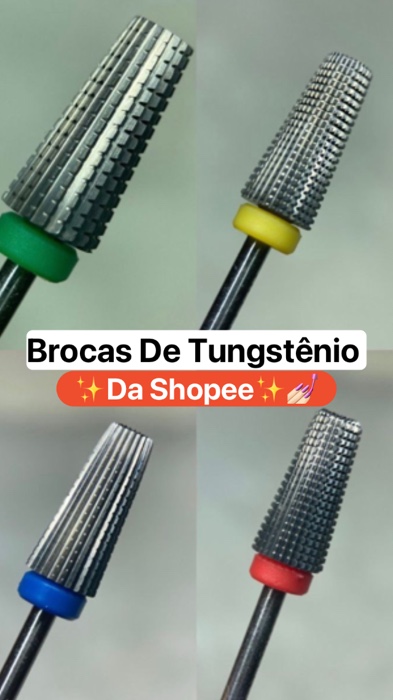 ￼Kit 3 brocas Para Unhas Nail Designer Tungstênio Diamantada #nailart #alongamentodeunhas #brocasdetungstênio #unhasemgel #ManicureProfissional