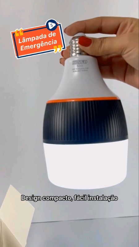 Lâmpada de Emergência Led 50W Bivolt.Clique na sacolinha e garanta a sua!#lampadadeemergencia #lampadaled #lampadabivolt