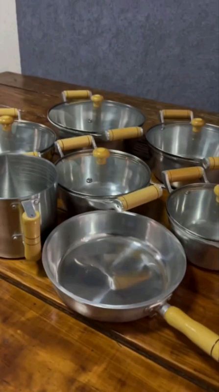 Jogo de Panelas alumínio de fundo batido#cozinha#panelasdealuminio#organizacao#jogodepanelas#acheinashopee