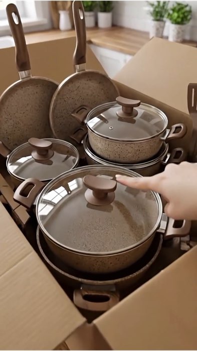Adicione no carrinho 🛒 ￼Conjunto De Panelas 10 Peças Antiaderente #panela #cozinha #antiaderente #panelainox