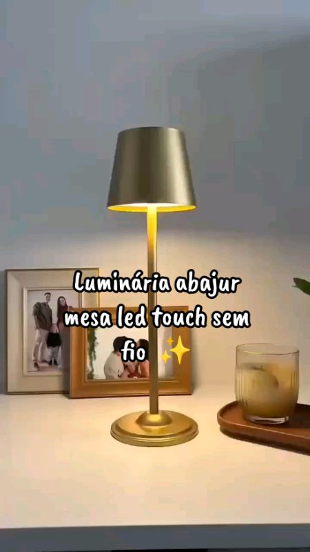 Luminária abajur mesa led touch sem fio ✨️ #luminária #semfio #led #lumináriasemfio #abajur #touch #decoração #iluminação