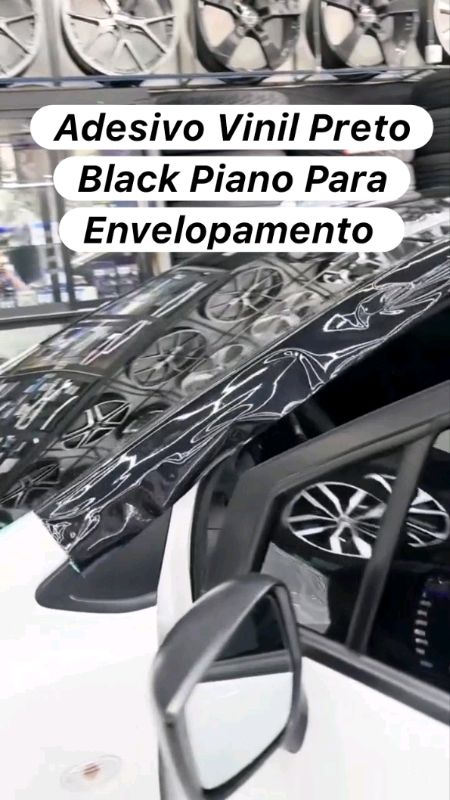 Adesivo Vinil Preto Black Piano Para Envelopamento Automotivo Carros Motos Portas Capô#carroluxo #personaliza #carros #carrotop #envelopamento