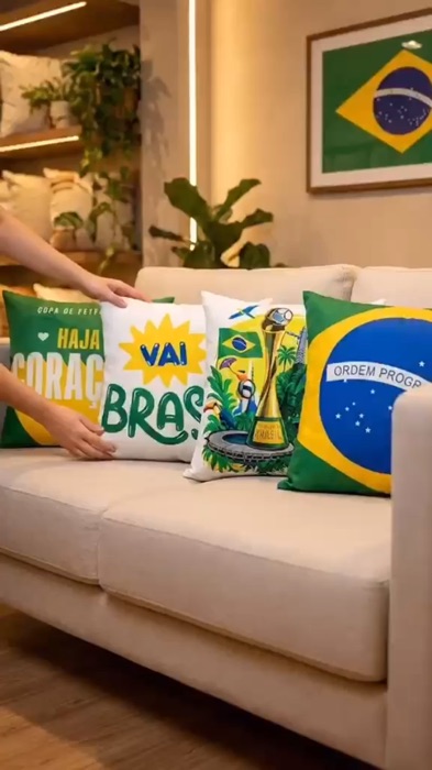 Kit capas para almofadas da copa#copa #copadomundo #brasil #sofa #capas #viral #Promo #shopee #achadinhos #Bandeira