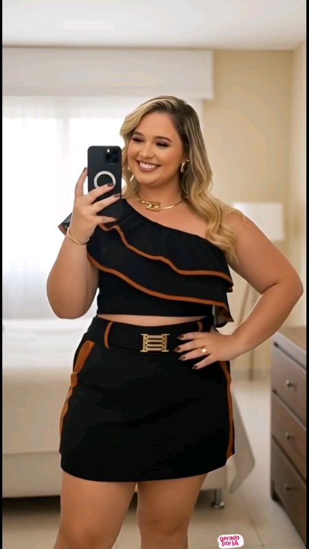 #ConjuntoPlusSize #ModaPlusSize #LookPlusSize #BlusaOmbroSó #ShortSaiaPlusSize #PlusSizeEstilosa #RoupasPara46A52 #ModaFemininaPlus #LookDoDiaPlusSize