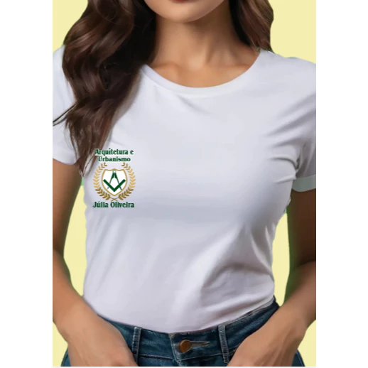 Camisetas baby look plus size Arquitetura e Urbanismo logo brasão unissex baby look e masculino