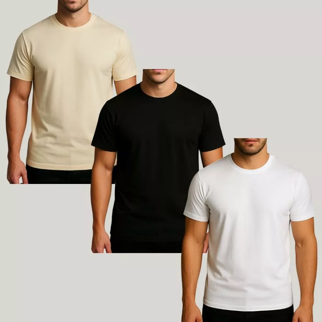 Kit 3 Camisetas Masculinas Básicas Lisas Essenciais Composição De Looks Moda Masculina
