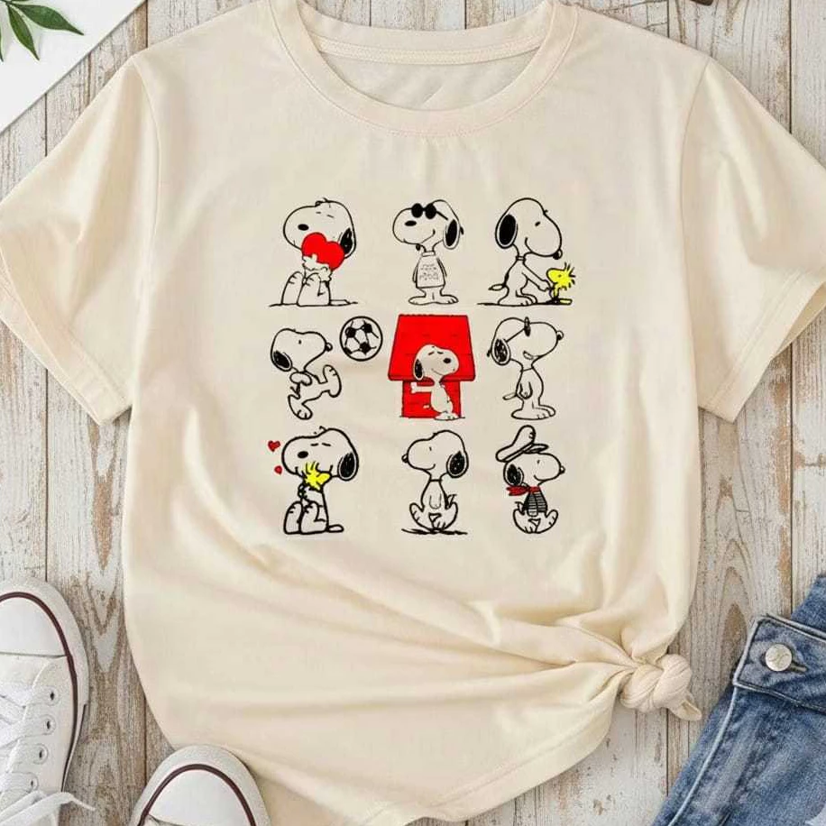 Camiseta Feminina Snoopy 100% Algodão Blusa Feminina Baby Look Feminina Camisa Feminina Camiseta Premium Blusinha Femini