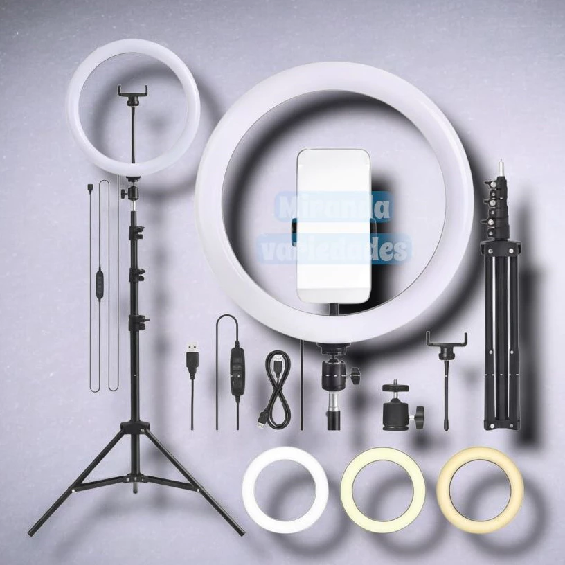 Ring Light Iluminador Polegadas com Tripé Profissional; Led Selfie para Celular Profission Premium