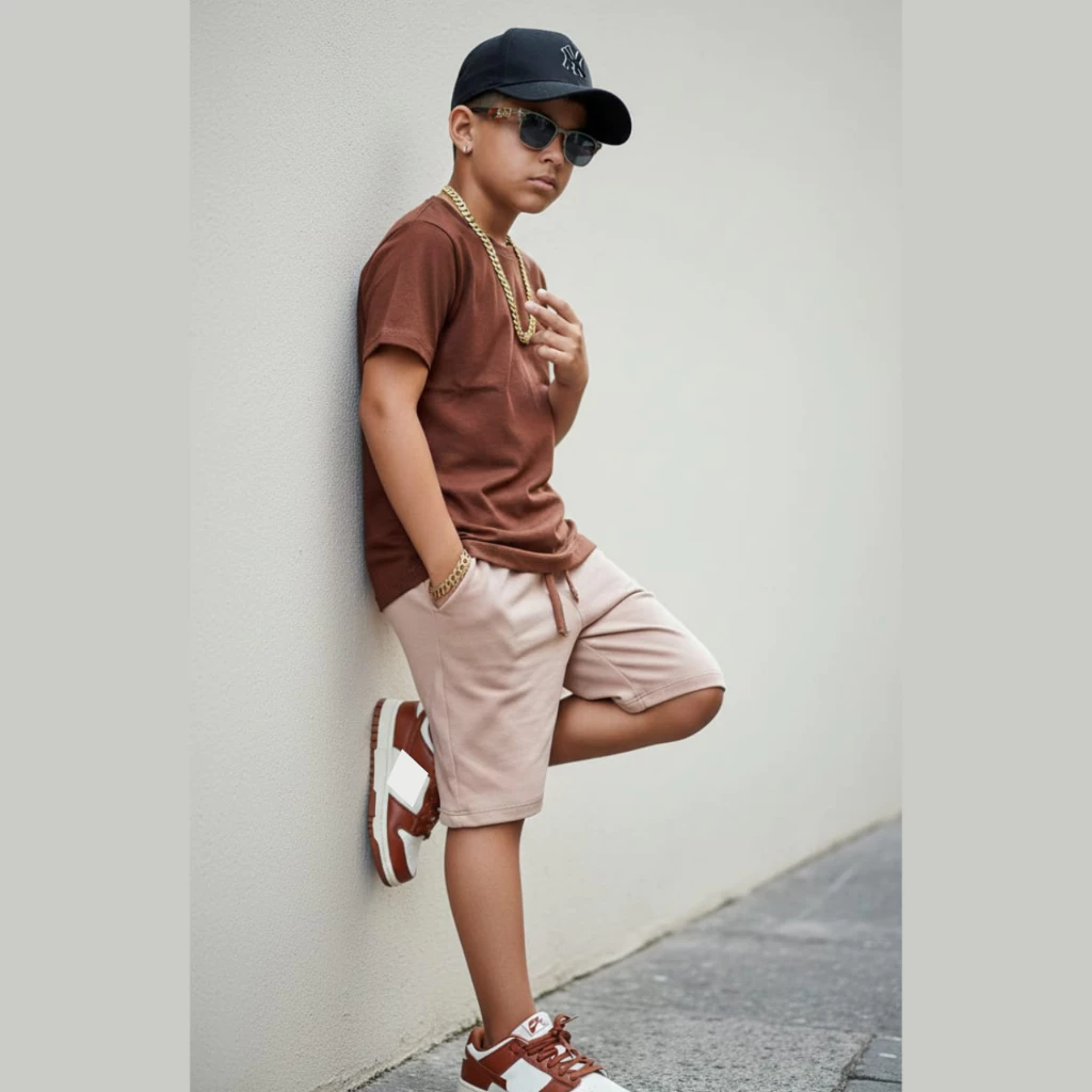 Conjunto Infantil Menino Roupa de Criança masculino Bermuda e Camiseta conjunto Verão Camisa e short juvenil