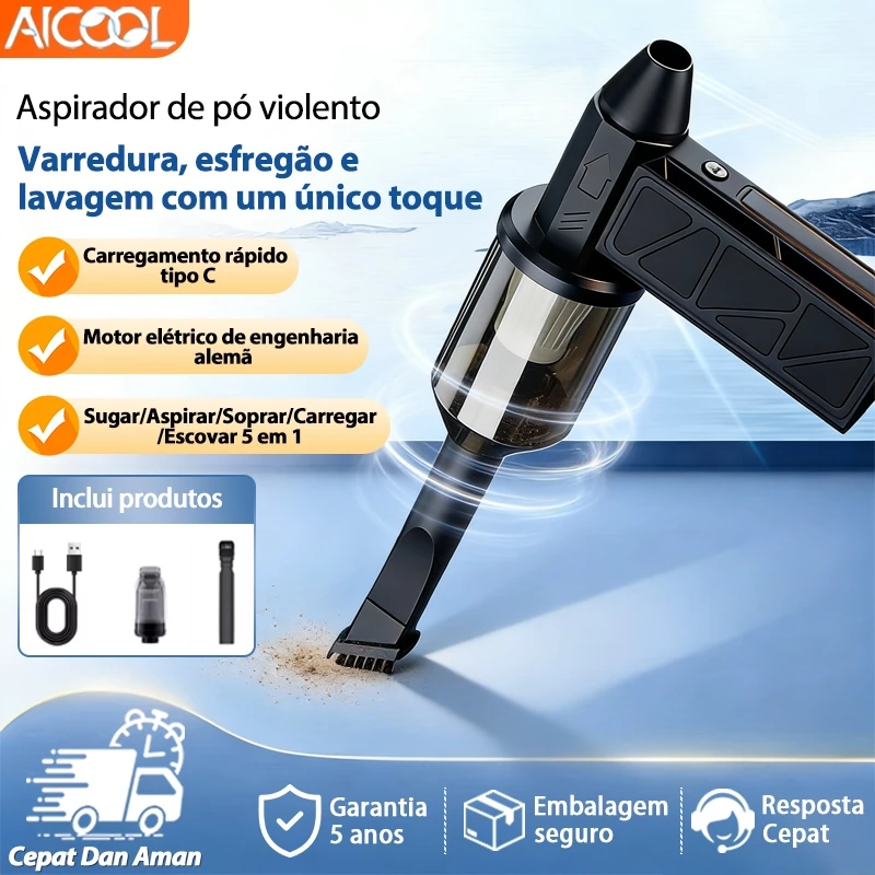 Aicool Soprador e Aspirador Turbo Ventilador Super Potente e Compacto 2 Em 1 Usb Aspirador Turbo Portátil Sem