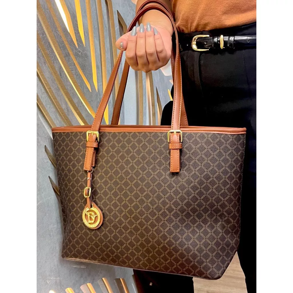 Bolsa Feminina Bella Paulla Estampada Tote Elegante Quadriculada Bruna Lohaine