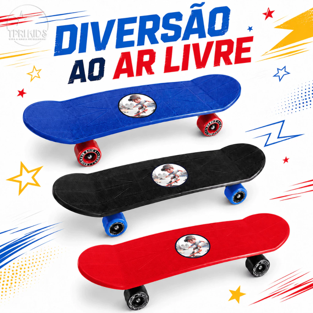 Skate Infantil Semi Profissional Esporte Lazer Skateboard Masculino Feminino Brinquedo Criança Top