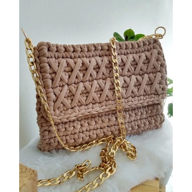 Bolsa de crochê BAGS Acessório de moda Bolsa rústica Bolsa moderna Bolsa adulto Bolsa malha