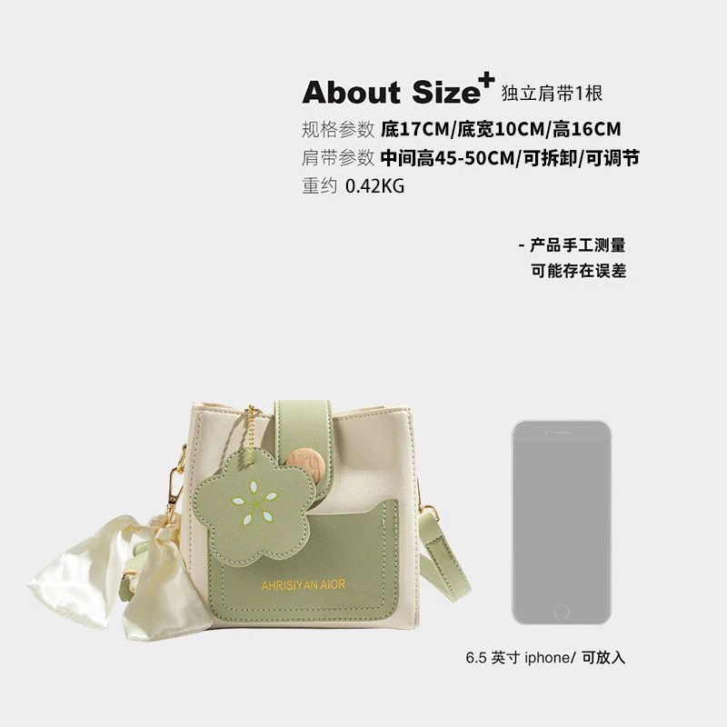 Japan White Niche Bucket Bag Bolsa Bolsa Mensageiro Bolsa Fêmea High-End Bolsa Francesa High-End Bolsa Mensageiro Fêmea 22AP