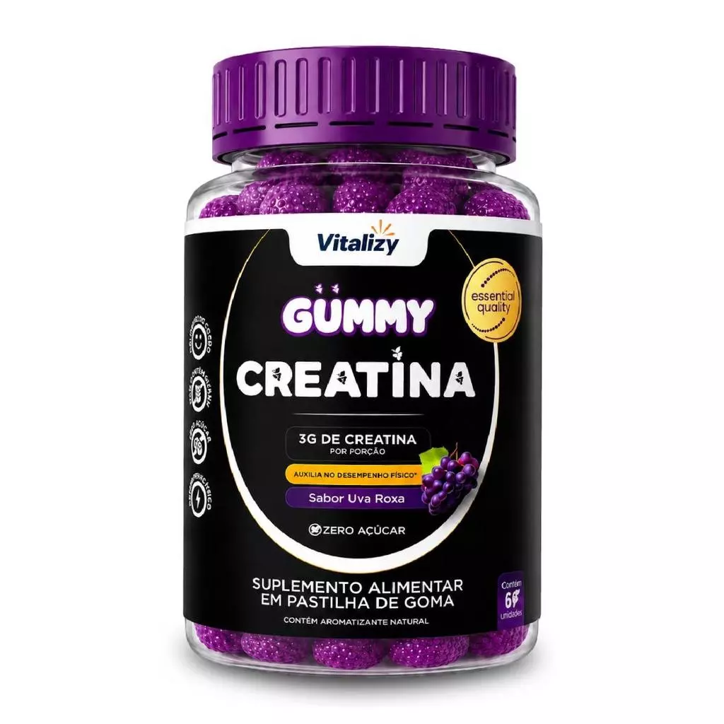 Creatina em Goma Gummy 3g Zero Açúcar 60 Gomas Sabor
